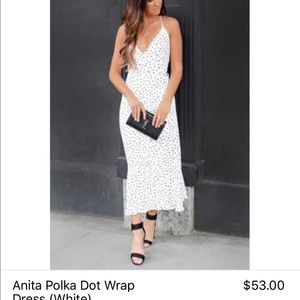 White Wrap Dress from NanaMacs- Large. NEVER WORN.